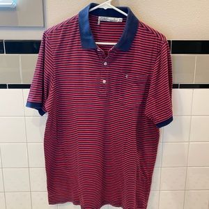 Criquet striped polo red & blue